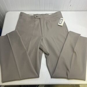 New Sansabelt Dress Pants Mens 36R Brownish Gray Polyester Elastic Waist